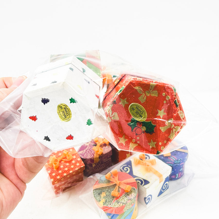 Tiny Paper Wrapped Gift Box With Bow Bundles