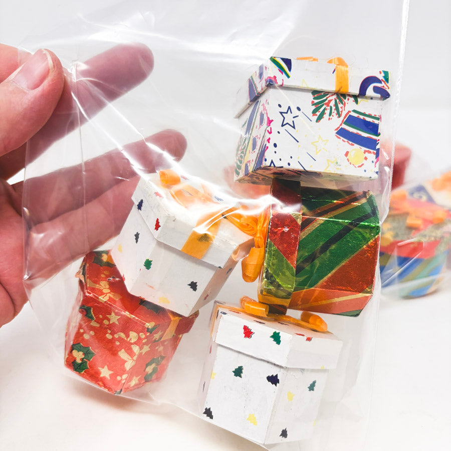 Tiny Paper Wrapped Gift Box With Bow Bundles