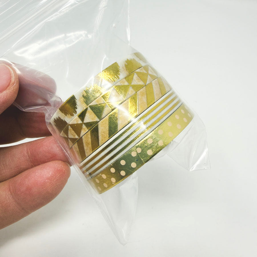 Gold Foil Skinny Washi Tape Bundle
