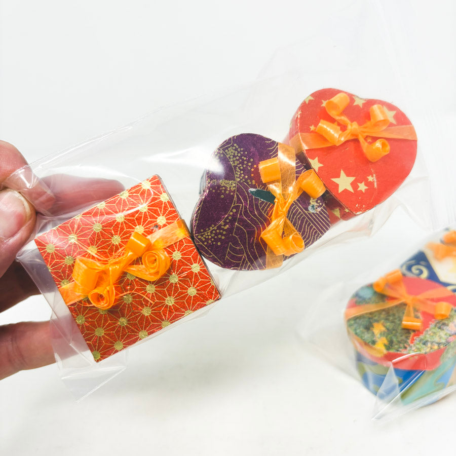 Tiny Paper Wrapped Gift Box With Bow Bundles
