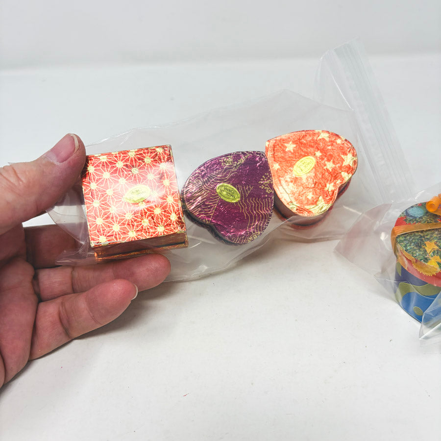 Tiny Paper Wrapped Gift Box With Bow Bundles