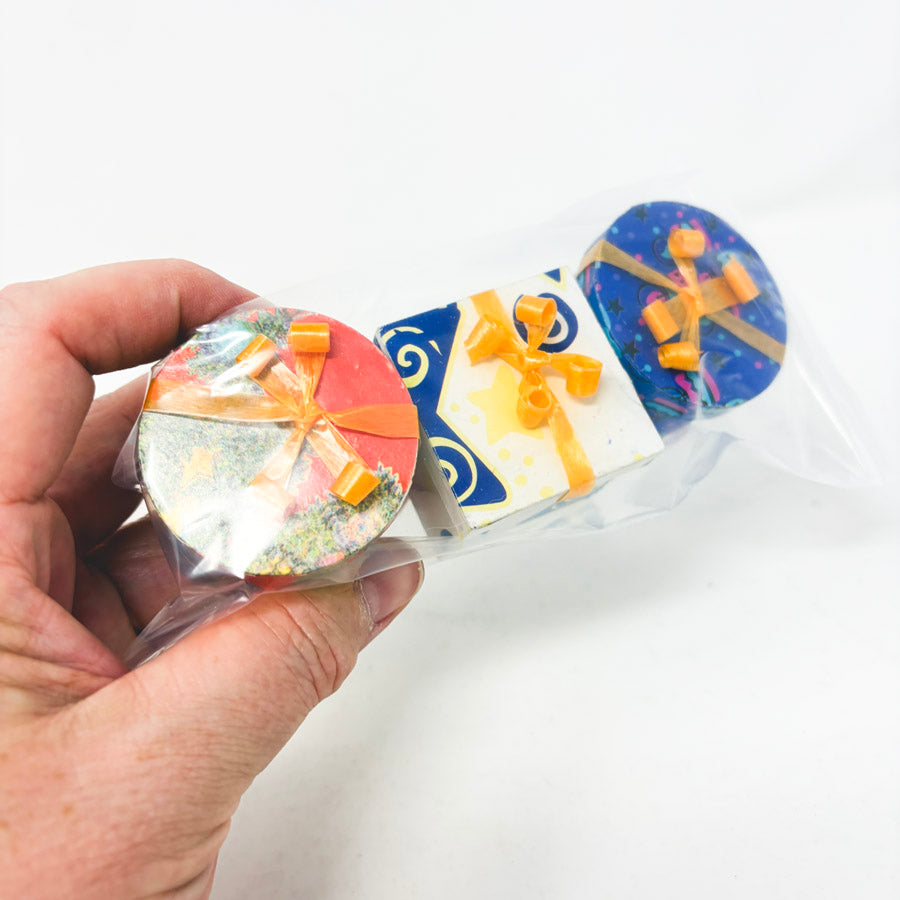 Tiny Paper Wrapped Gift Box With Bow Bundles