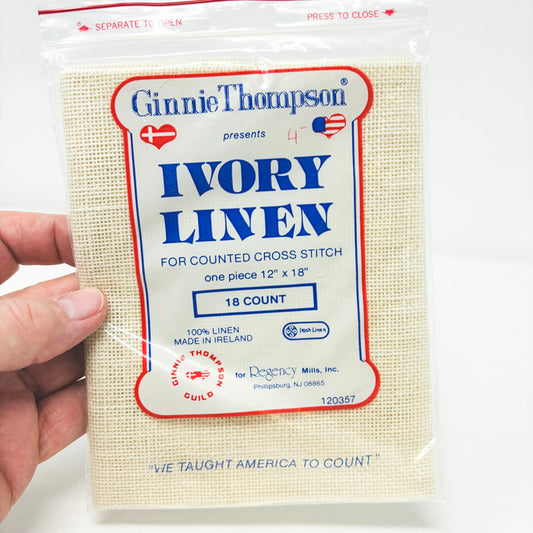 Ginnie Thomas 18 Count Ivory Linen - 12" x 18"