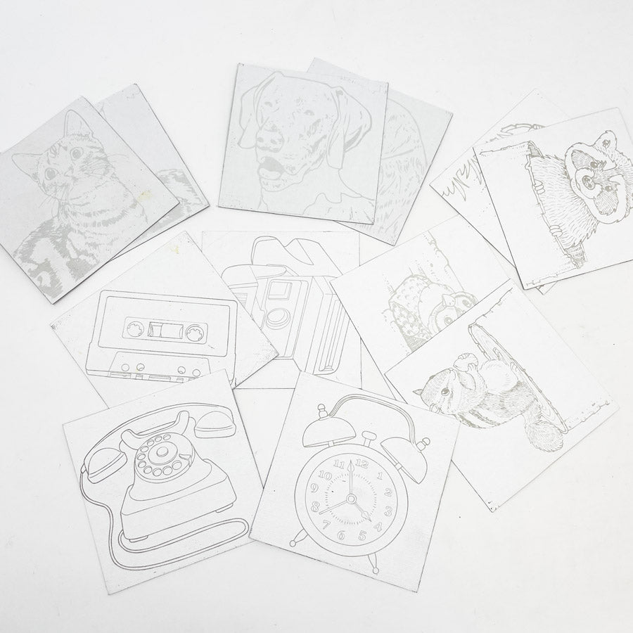 Animal Variety Painting Magnetic Squares 4"x4"