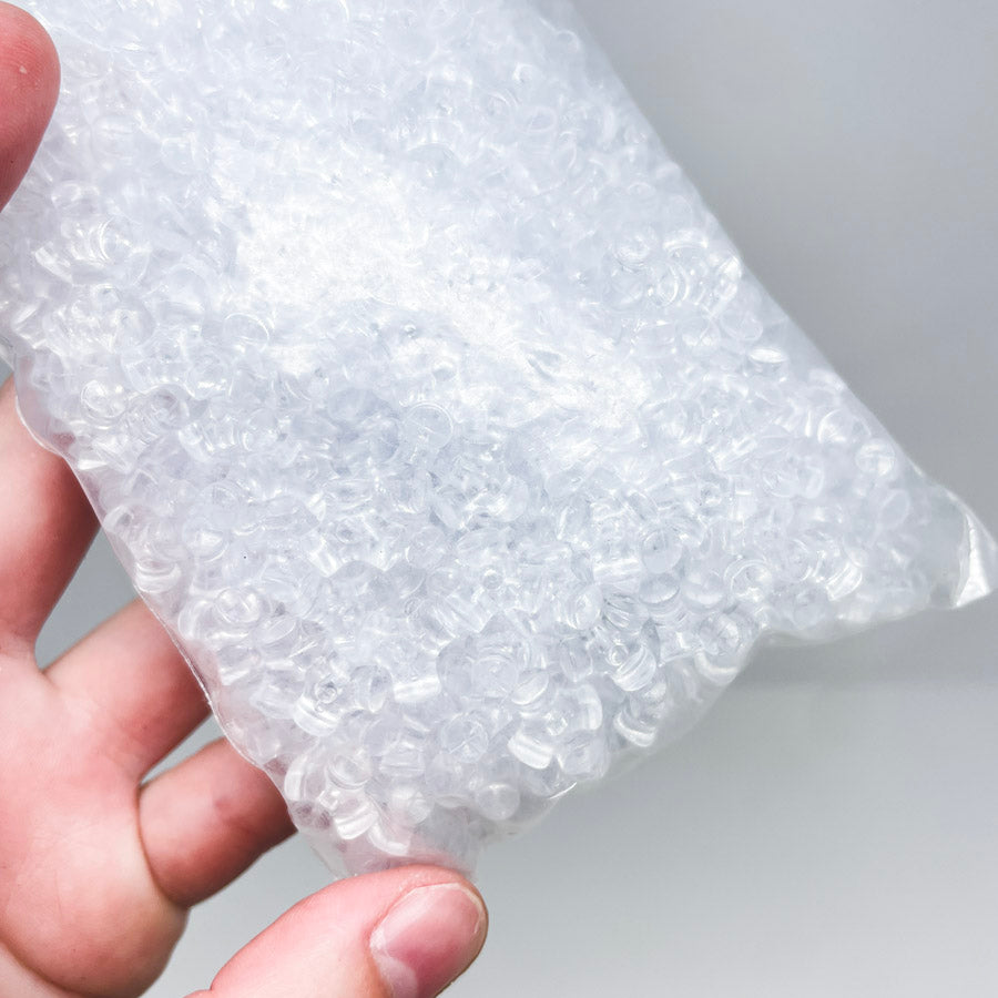 Bead landing- clear acrylic tri-beads .37in/9.4mm