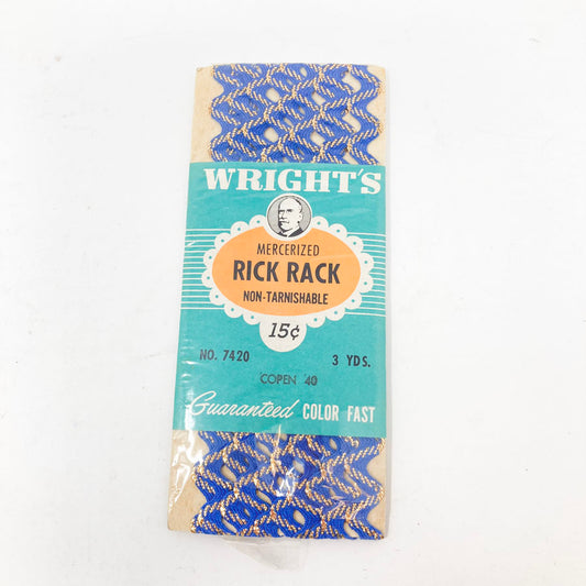 Wright's Blue and Gold rick rack trim