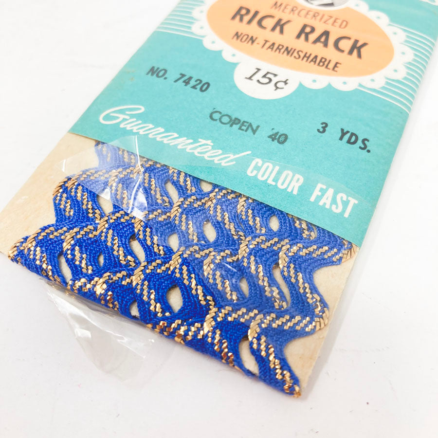 Wright's Blue and Gold rick rack trim