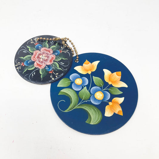Vintage Rosemaling Wood Discs
