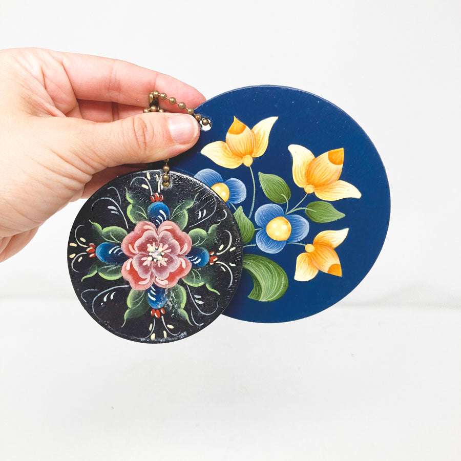 Vintage Rosemaling Wood Discs