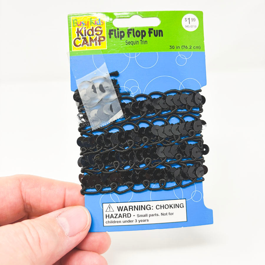 Black Sequin Trim