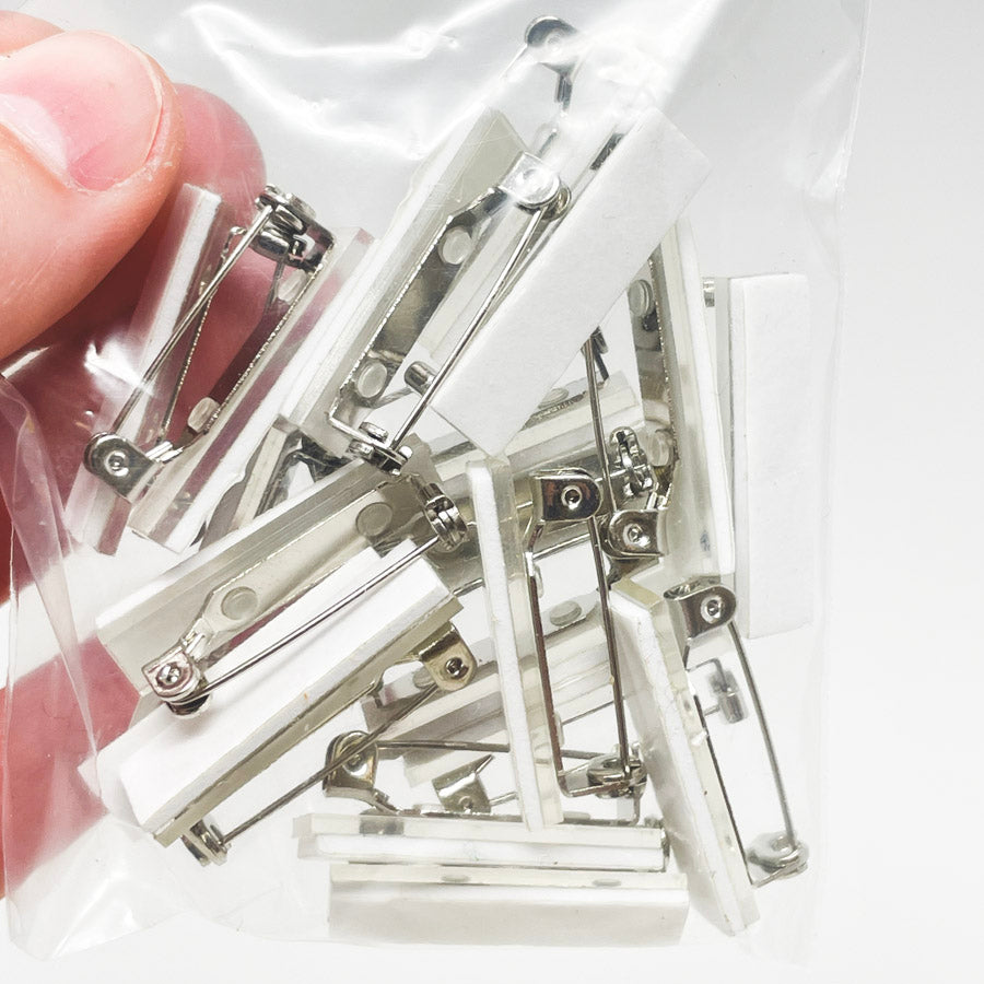 Adhesive Back Bar Pins (White Tape)