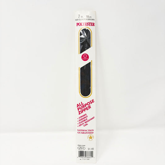 Coats 7" Cloister Brown Zipper