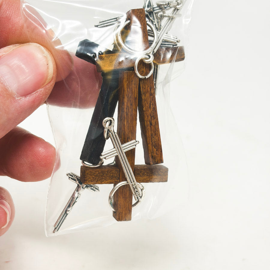 Wood Crucifix Cross Pendants