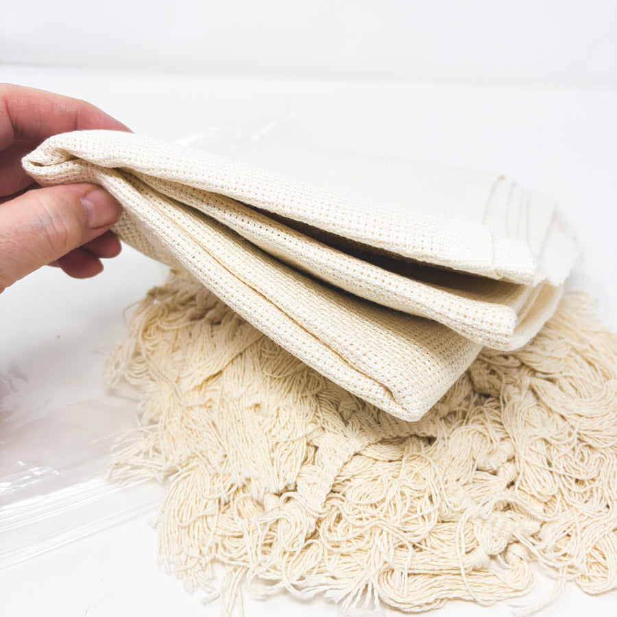 Bundle of Cream Aida and Fringe Trim