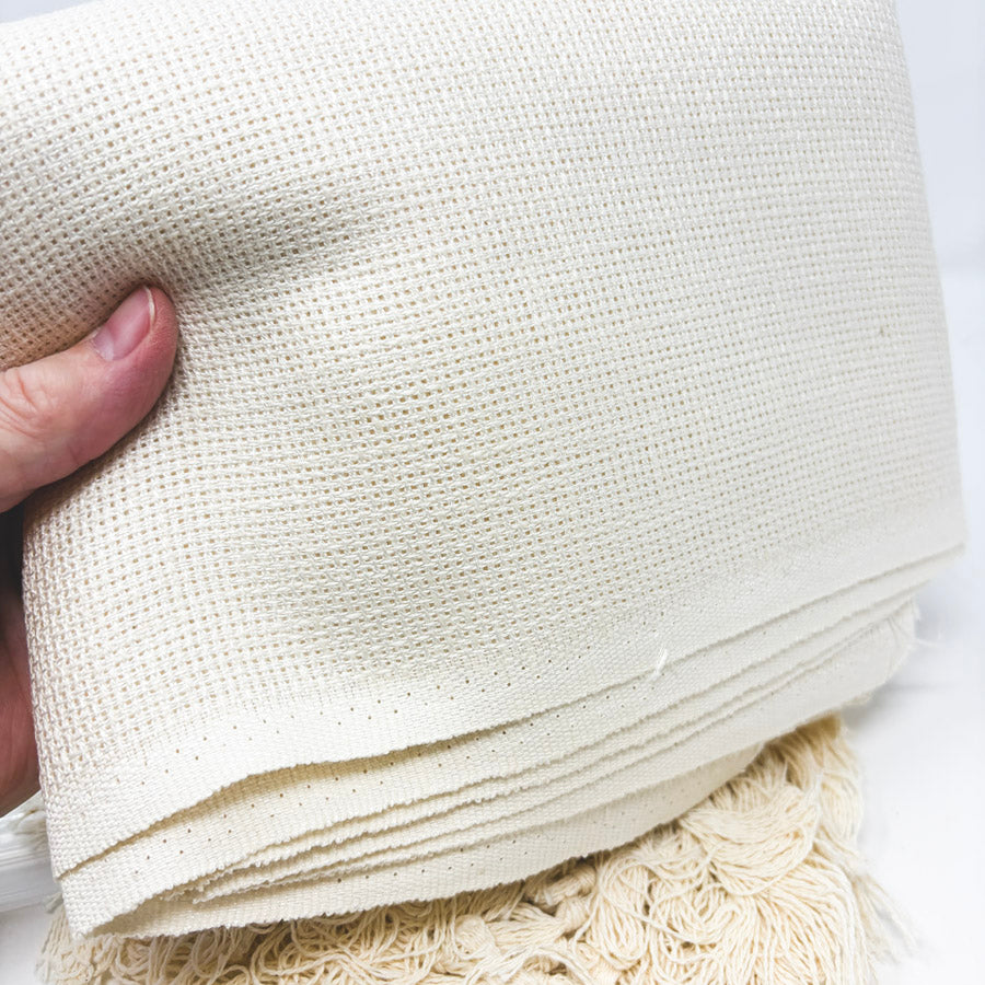 Bundle of Cream Aida and Fringe Trim