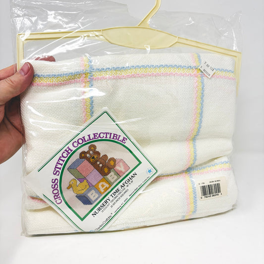 Cross Stitch Collectible 14 Count Baby Time Afghan - 38" x 38"