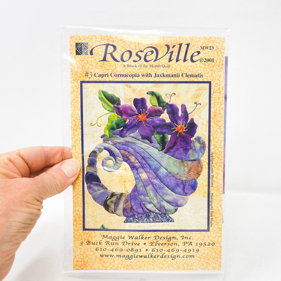 RoseVille Quilt Square Pattern with Fabric - #3 Capri Cornucopia