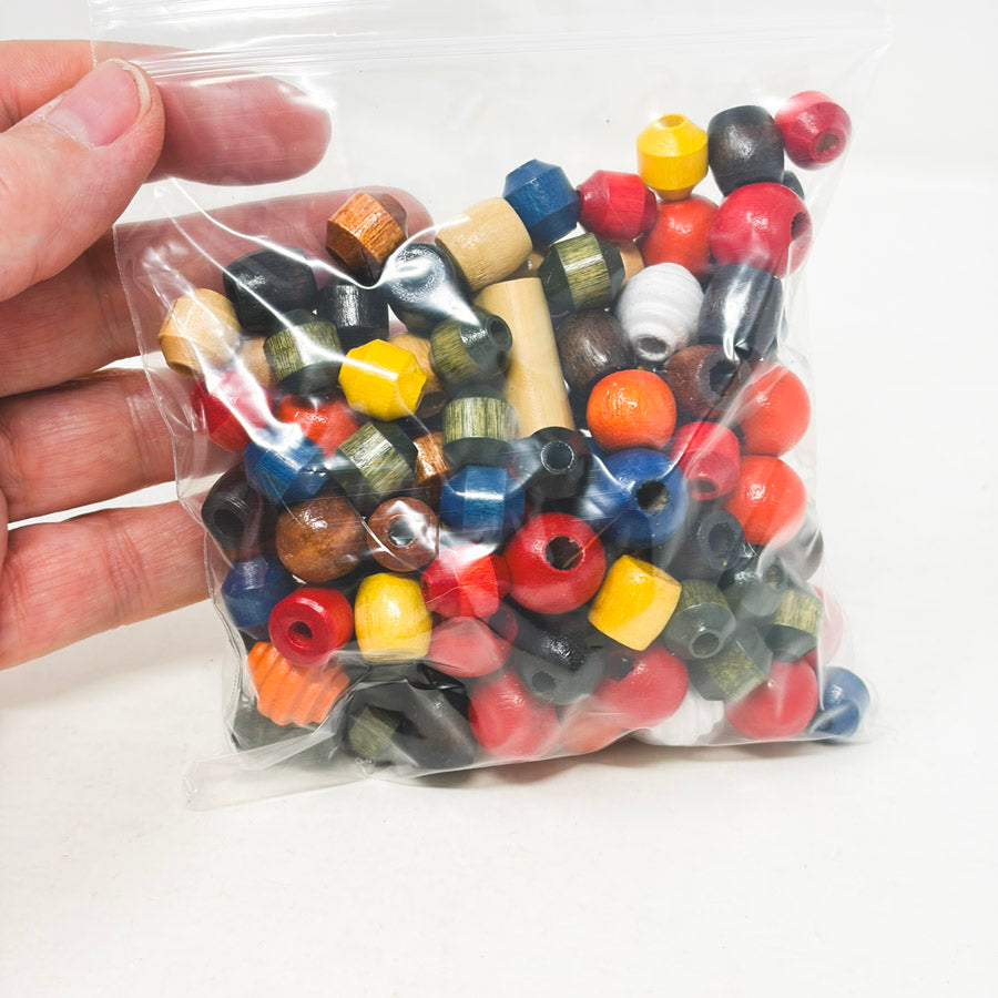 Mixed Pack of Painted Wood Beads
