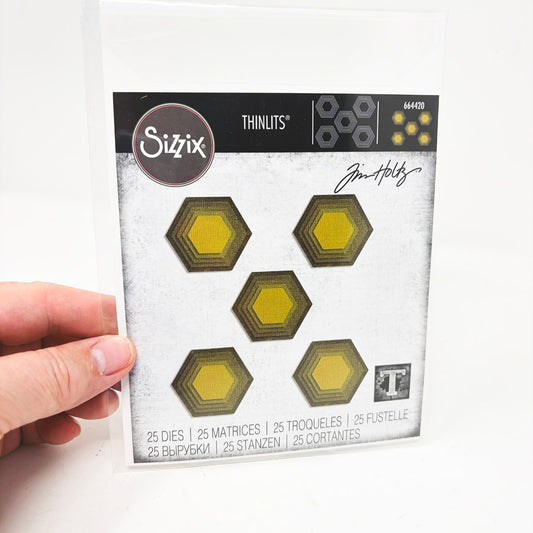 Sizzix Thinlits Dies by Tim Holtz – Stacked Tiles, Hexagons