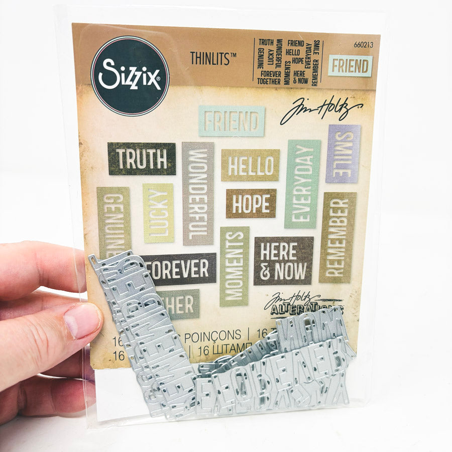Sizzix Thinlits Dies by Tim Holtz - Friendship Words Block