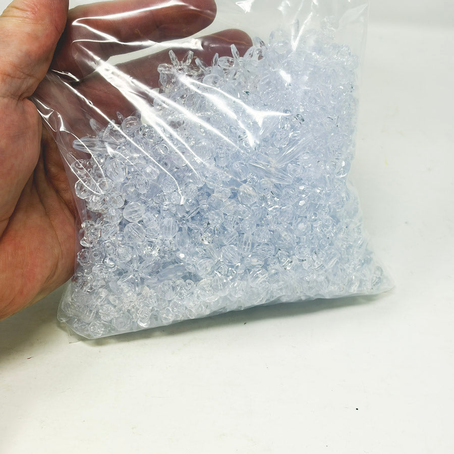 Mixed Pack of Clear Plastic Crystal Beads