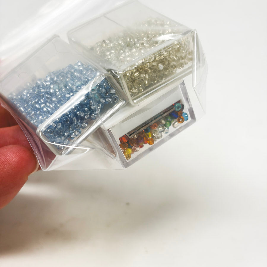 3pk of Glass Seed Beads in Containers