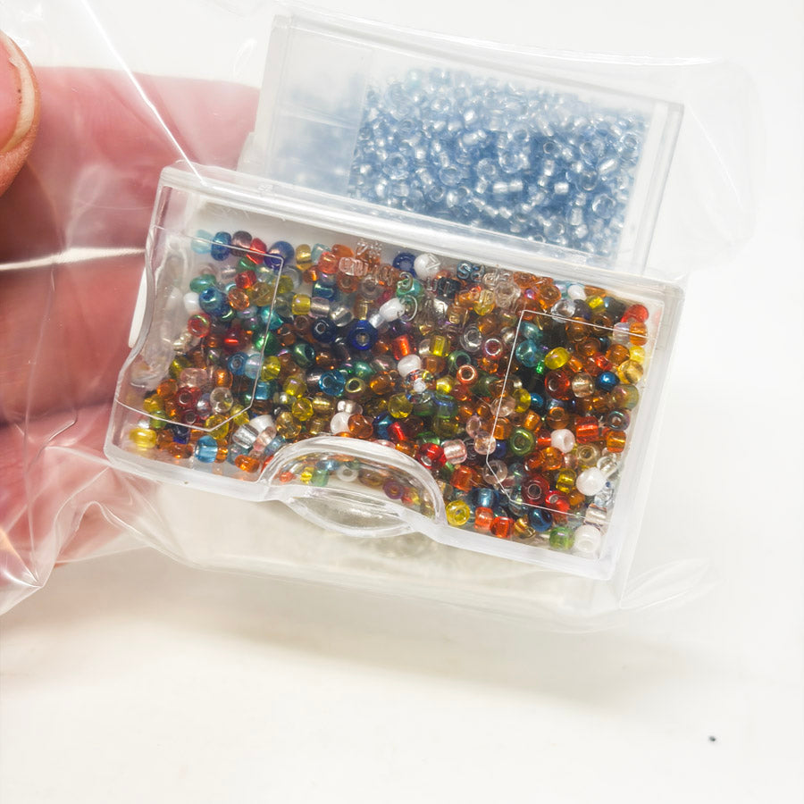 3pk of Glass Seed Beads in Containers
