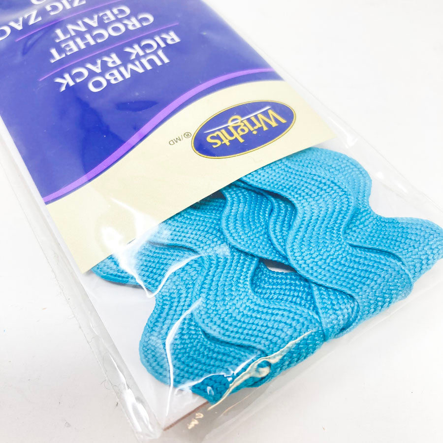 Wrights Teal jumbo zig zag- .625 wide