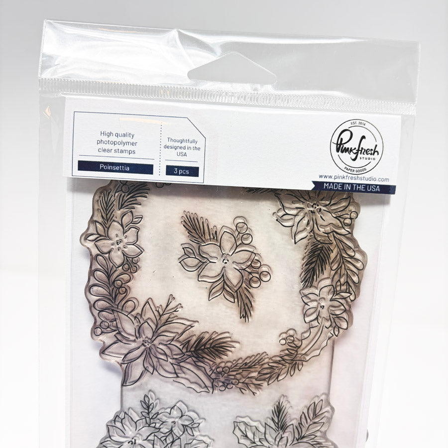 Pinkfresh Studio Clear Stamp & Die Set - Poinsettia
