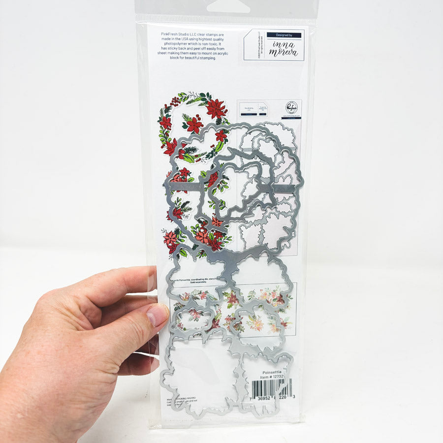 Pinkfresh Studio Clear Stamp & Die Set - Poinsettia