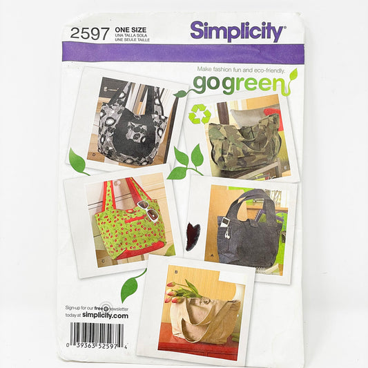 Simplicity Tote Bag Pattern - 2597