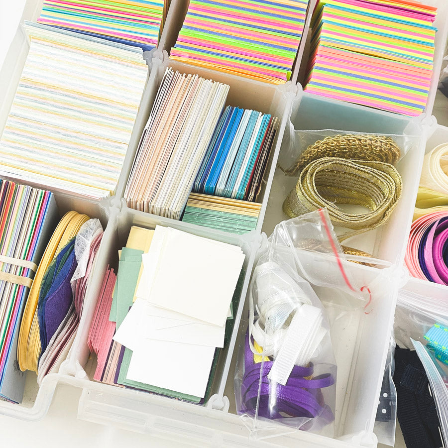 Organizer Box of Ribbon and MIni Cards