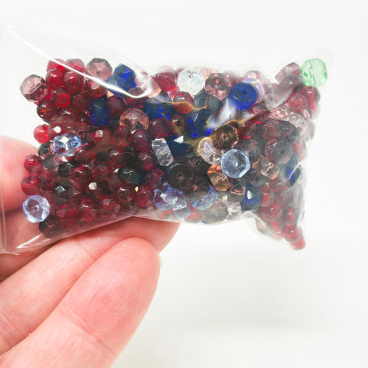 Ruby & Garnet Color Faceted Glass Bead Mix