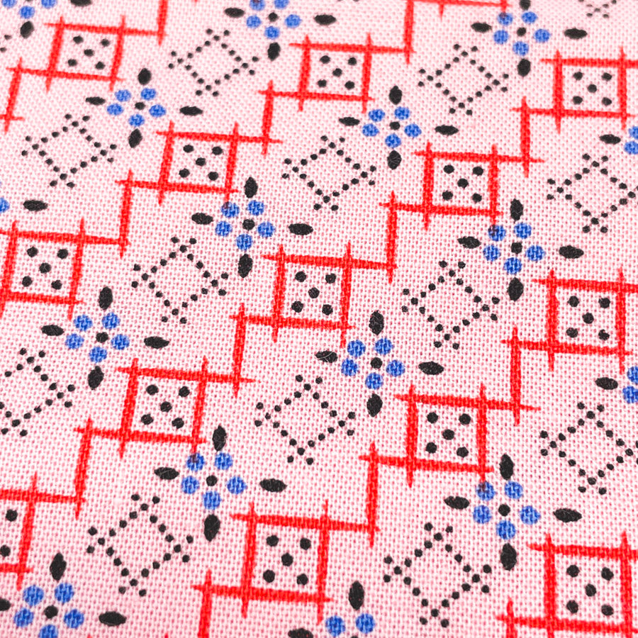 3 Yds x 45" Pink Nana's Party Cotton Fabric by Mama's Cottons
