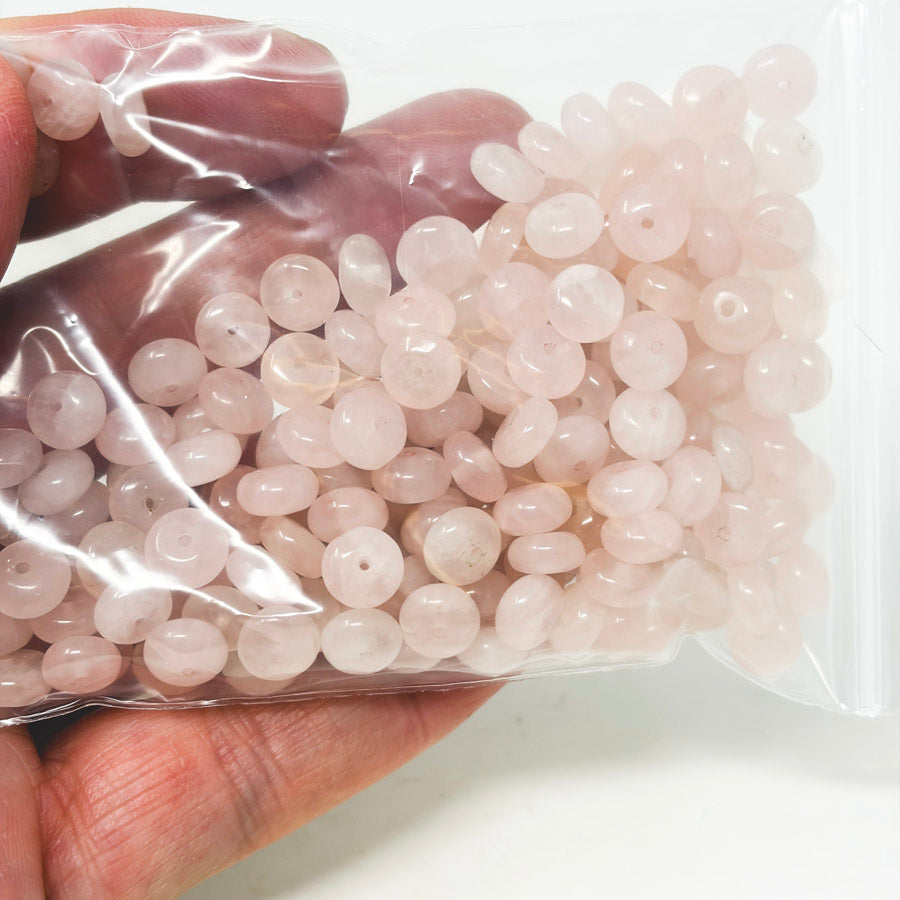 Rose Quartz Lentil Beads