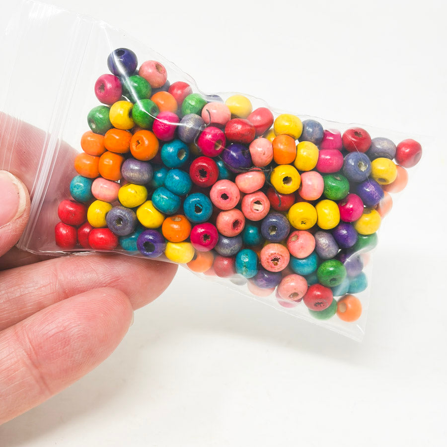 Mixed Color Round Wooden Beads
