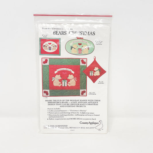 Bears Christmas Pattern for the Home by Country Appliques