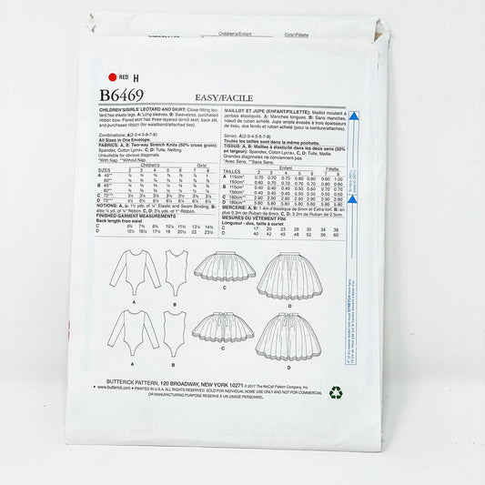 See & Sew Childs Ballet Tutu - B6469 - 2-8