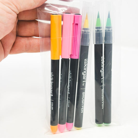 Kingart Brush Pen Bundle - 6 ct