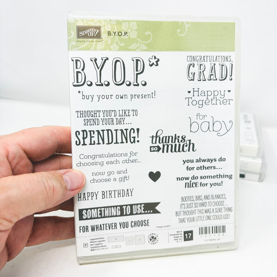 Occassion Themed Stampin’ Up Cling Stamp Sets