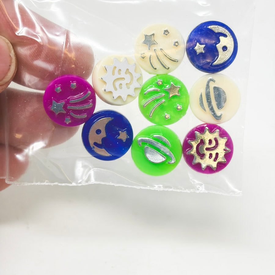 Retro Space-Themed Acrylic Beads
