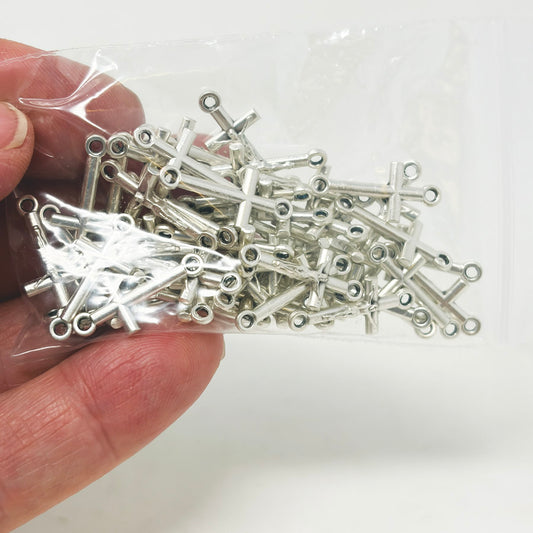 Metal Cross Charms with Loops