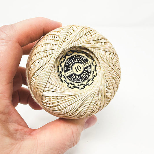 J&P Coats 10 Ecru Mercerized Crochet Yarn