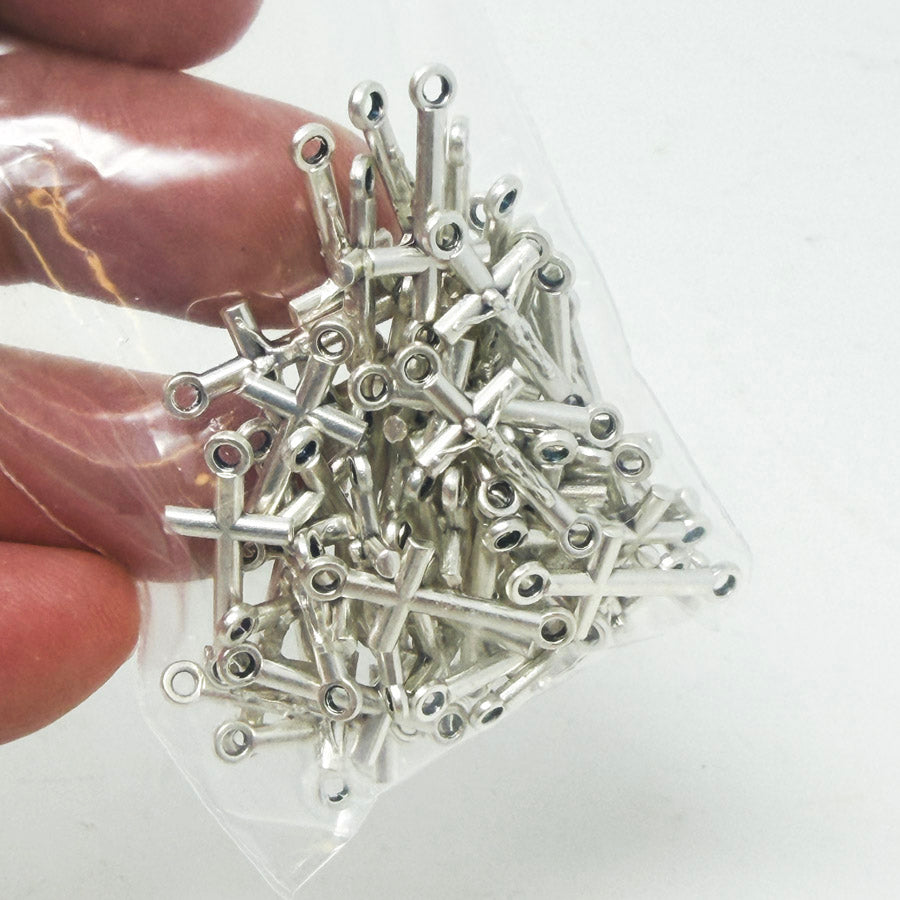 Metal Cross Charms with Loops