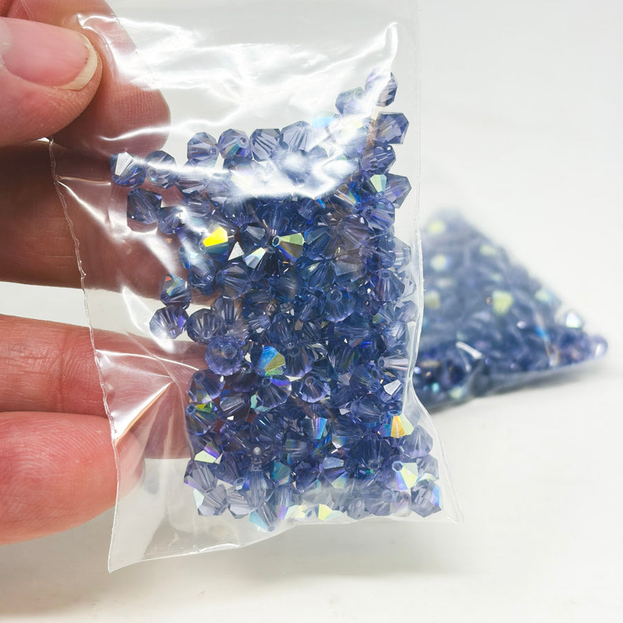 Tanzanite Swarovski 4-5mm Bicone Crystal Beads (1)