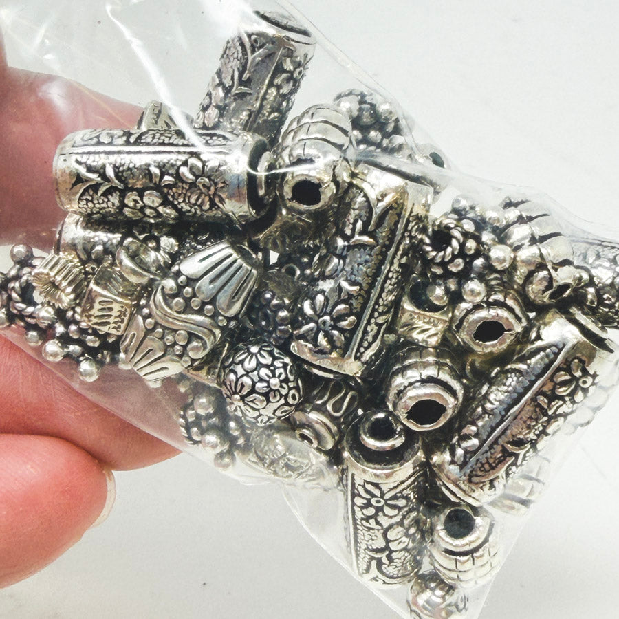 Silver-Tone Bali Style Spacer Bead Mix