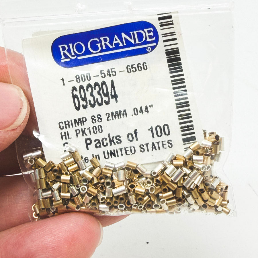 Rio Grande Silver and Brass Crimp SS 2mm Beads