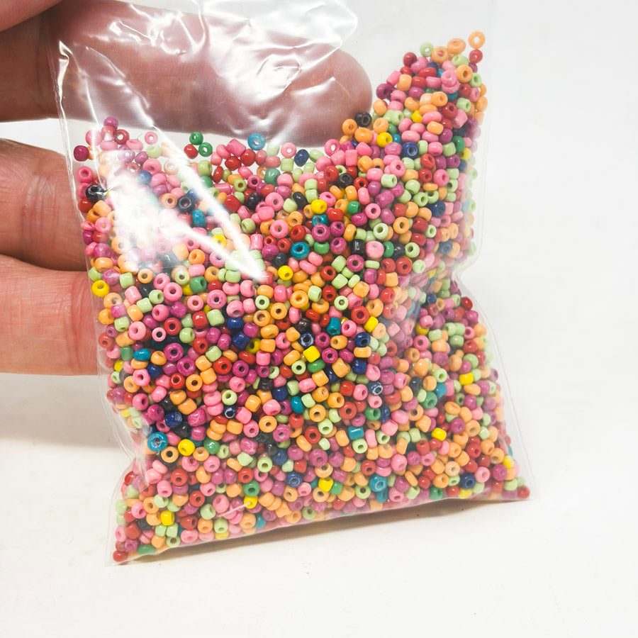 Mini Dyed Wood Bead Mix