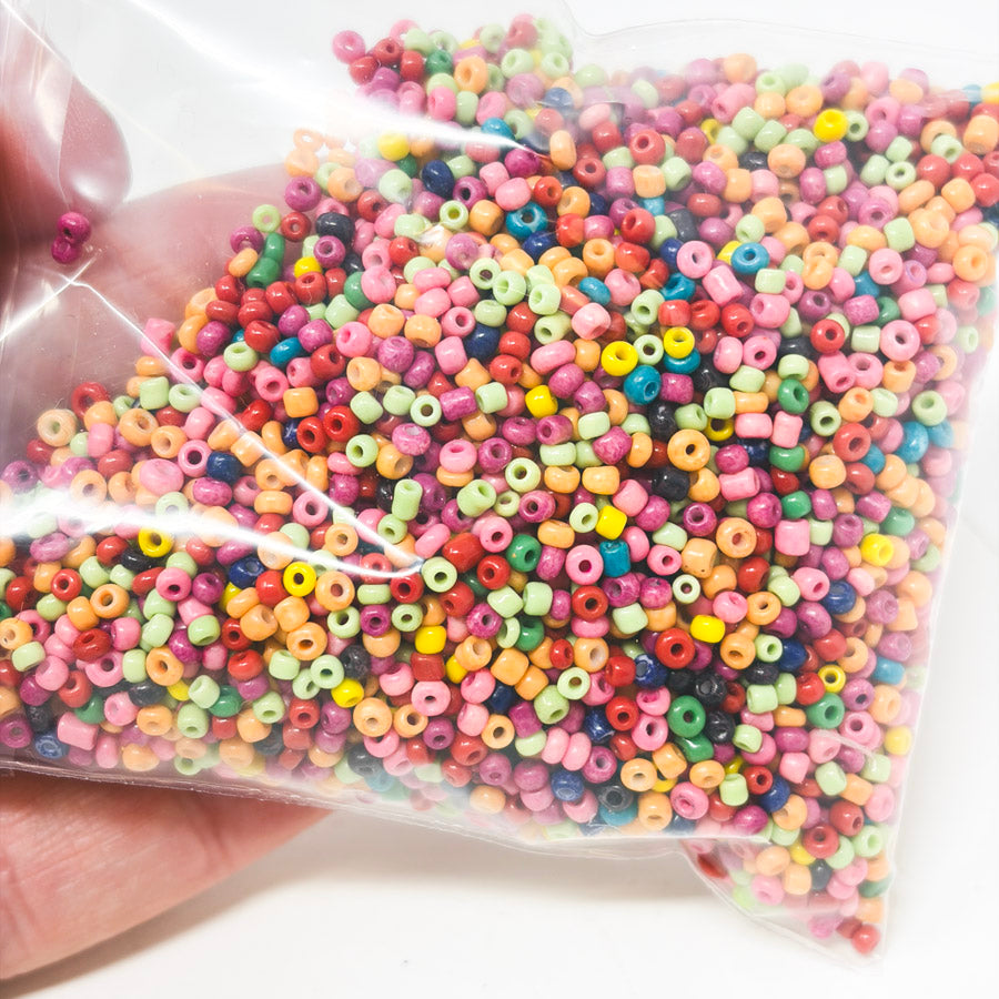 Mini Dyed Wood Bead Mix