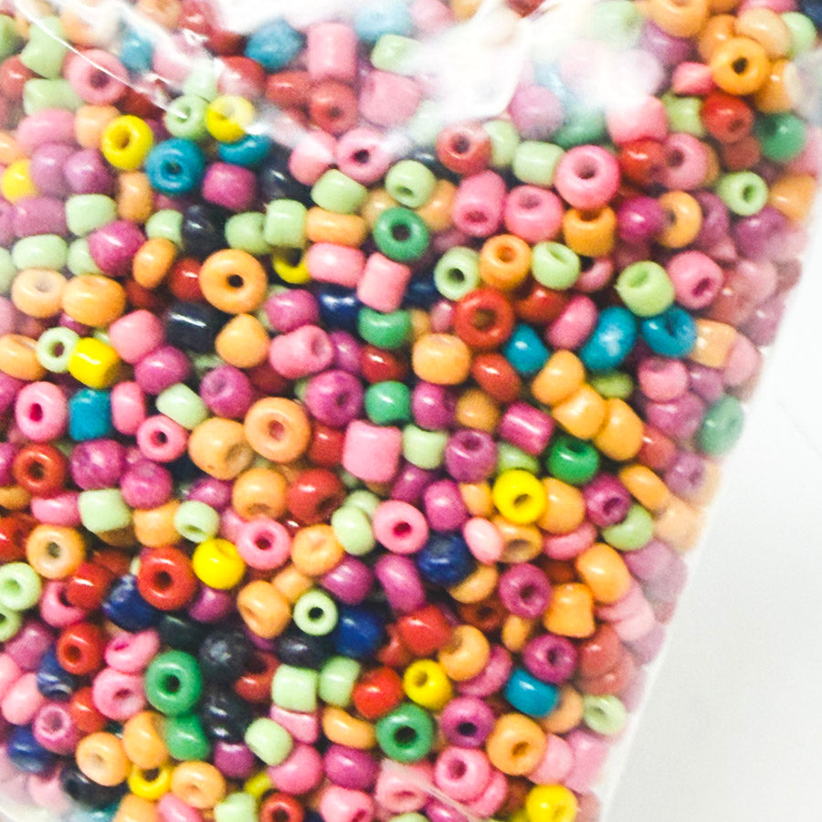 Mini Dyed Wood Bead Mix